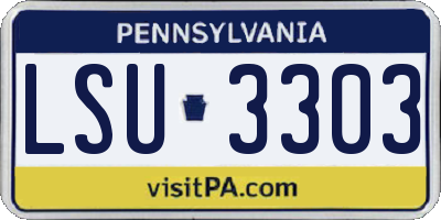 PA license plate LSU3303