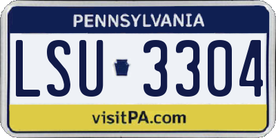 PA license plate LSU3304