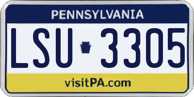 PA license plate LSU3305