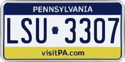 PA license plate LSU3307