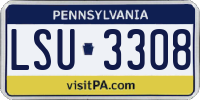 PA license plate LSU3308