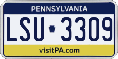 PA license plate LSU3309
