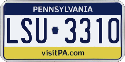 PA license plate LSU3310