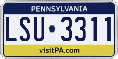 PA license plate LSU3311
