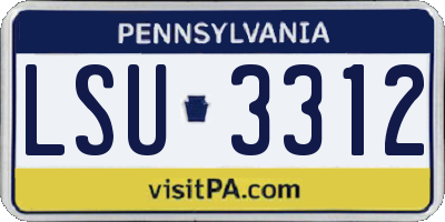 PA license plate LSU3312