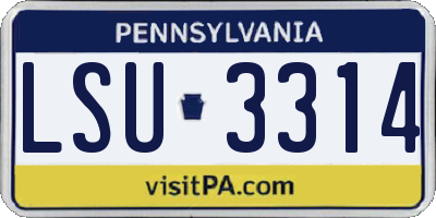 PA license plate LSU3314