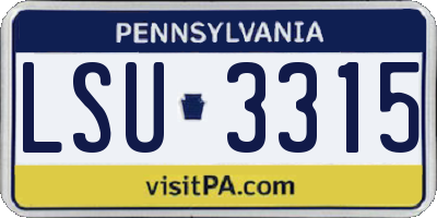 PA license plate LSU3315