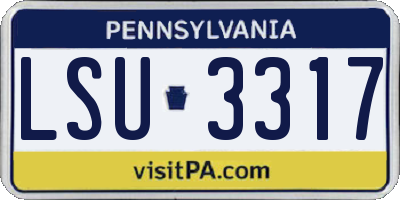 PA license plate LSU3317
