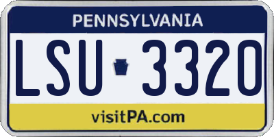 PA license plate LSU3320