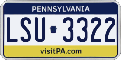 PA license plate LSU3322