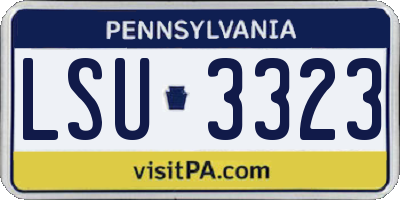 PA license plate LSU3323