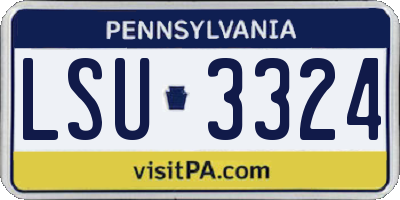 PA license plate LSU3324