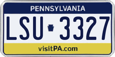 PA license plate LSU3327