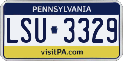 PA license plate LSU3329