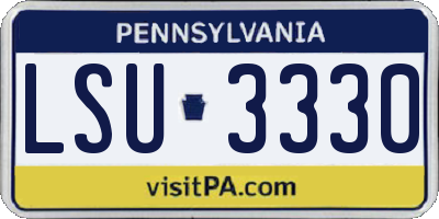 PA license plate LSU3330