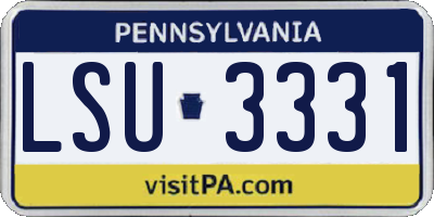 PA license plate LSU3331