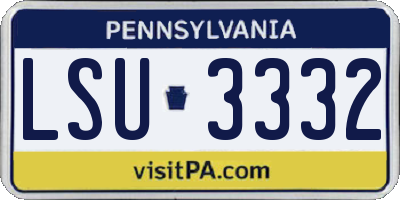 PA license plate LSU3332