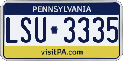 PA license plate LSU3335