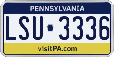 PA license plate LSU3336