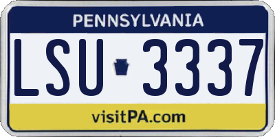 PA license plate LSU3337