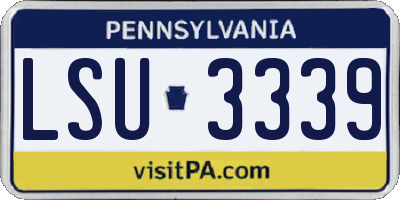 PA license plate LSU3339