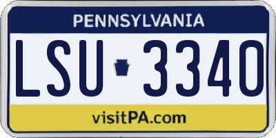 PA license plate LSU3340