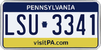 PA license plate LSU3341