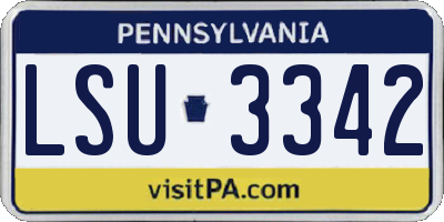 PA license plate LSU3342