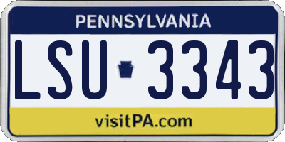 PA license plate LSU3343