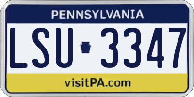 PA license plate LSU3347
