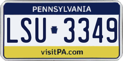PA license plate LSU3349