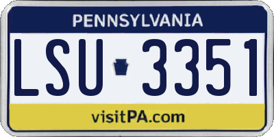 PA license plate LSU3351