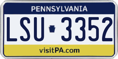 PA license plate LSU3352