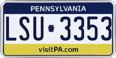 PA license plate LSU3353