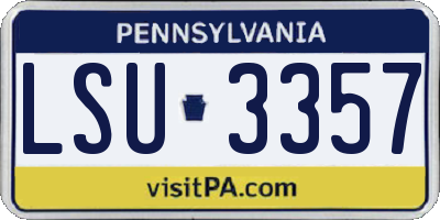 PA license plate LSU3357