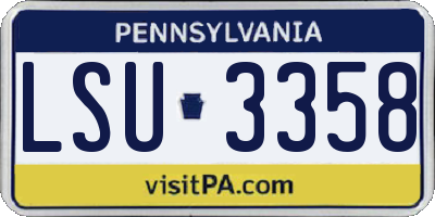 PA license plate LSU3358