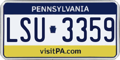 PA license plate LSU3359