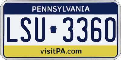 PA license plate LSU3360