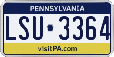 PA license plate LSU3364