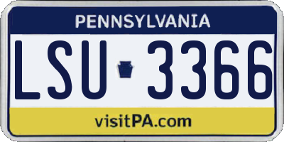 PA license plate LSU3366