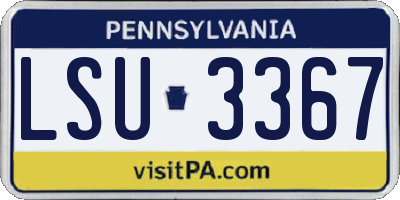 PA license plate LSU3367