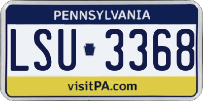 PA license plate LSU3368