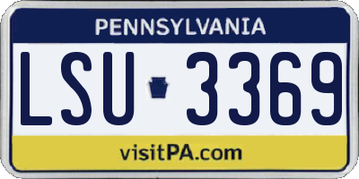 PA license plate LSU3369