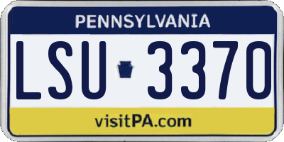 PA license plate LSU3370
