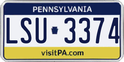 PA license plate LSU3374