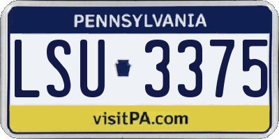 PA license plate LSU3375