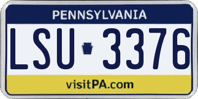 PA license plate LSU3376