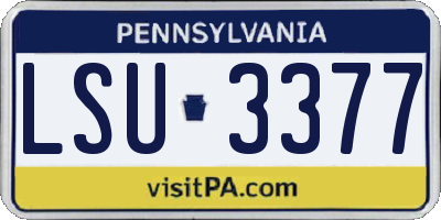 PA license plate LSU3377