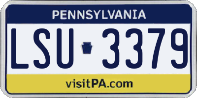 PA license plate LSU3379