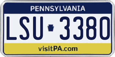 PA license plate LSU3380
